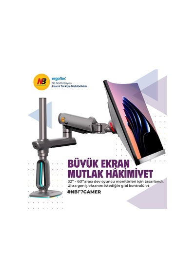 North Bayou Nb F7 Ergonomic Rgb Aydınlatmalı 32-60 İnch Büyük Ekranlar İçin Profesyonel 2026 Versiyon Monitör Sta
