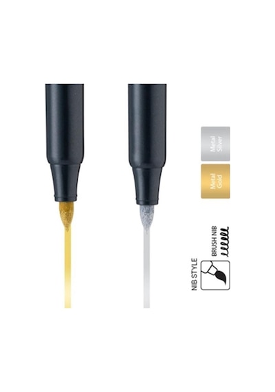 Grafik Kalemi Ve Davetiye Kalemi Metalik Altın Sarı Lineplus Dreamon 1 Adet 0.5-2.0 Mm Metallic Brush