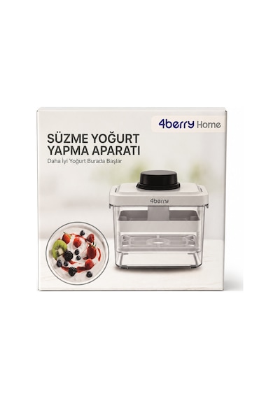 Süzme Yoğurt Yapma Aparatı D999-b Yoğurt Süzgeci, Kapaklı Yoğurt Süzme Kabı Beyaz