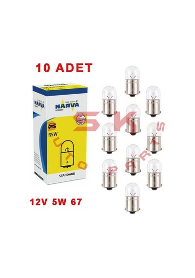 Skauoto 12V R5W 67 Park Stop Ampulü Narva 17171 10 Adet