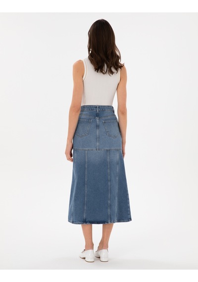 Pierre Cardin Kadın Mavi Etek Jean 50301321-vr036 Mavi