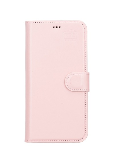 Plm Apple İphone 13 Pro Max Uyumlu Deri Cüzdanlı Kılıf Nu2 Pembe Acı Kahverengi