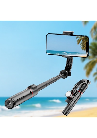 Go-des Gd-f06 Bluetooth Kumandalı Selfie Çubuğu Teleskopik Tripodlu Sarsılma Engelleyicili Siyah