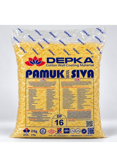 Depka Pamuk Sıva Dp16 2 Kg 7-8 M² İpek Sıva Alternatifi Isı Ve Ses Yalıtımlı Dekoratif Sıva