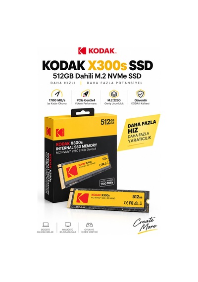 X300s 512gb M.2 Nvme Pcıe Gen3x4 2280 Ssd 2000 Mb/s Okuma 1000 Mb/s Yazma Hızlı Ssd