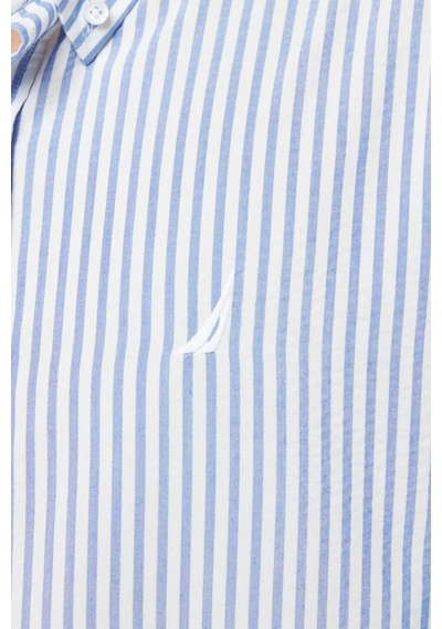 Nautica Erkek Mavi Regular Fit Çizgili Gömlek-14504