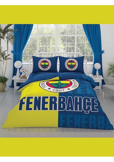 Taç Lisanslı Nevresim Takımı Fenerbahçe Parçalı Logo Çift Kişilik