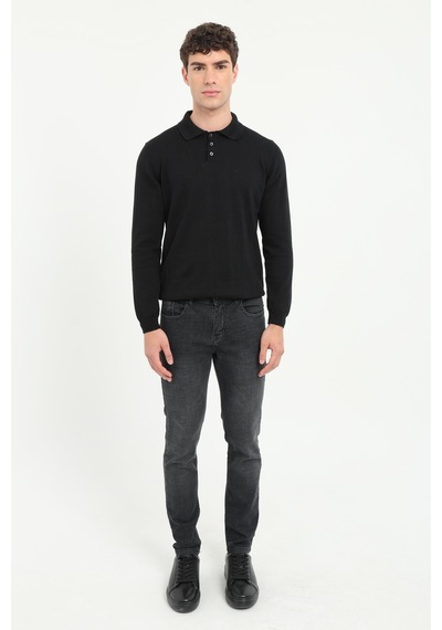 Erkek Slim Fit Siyah Jean-19304