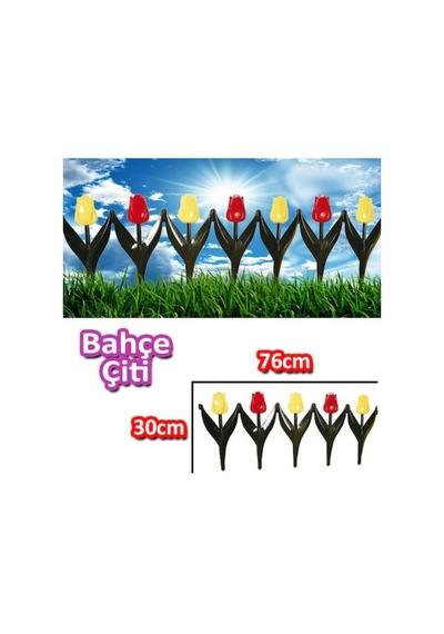 76x30 Lale Model Bahçe Çiti Dekoratif Modern Çit Bahçe Dekorasyon