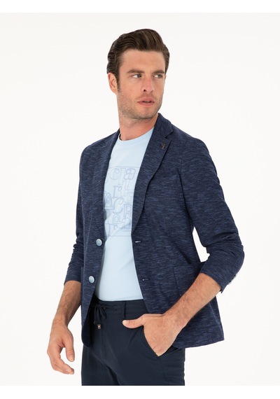 Cacharel Lacivert Slim Fit Pamuk Karışımlı Ceket Cacharel Lacivert Slim Fit Pamuk Karışımlı Ceket