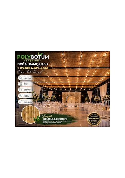 Premium Doğal Kamış Bahçe Çiti Hasır Gölgelik Balkon Teras Tavan