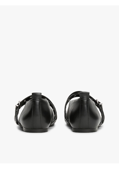 Tommy Hilfiger Tjw Leather Maryjane Ballerına Kadın Siyah Ayakkabı - En0en02868 Siyah