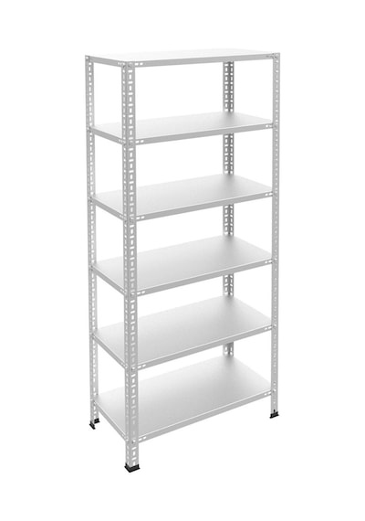 6 Katlı Galvaniz Çelik Raf - Depo, Arşiv, Kiler, Dosya, Market Rafı 43x60 Cm-250 Cm-0.70 Mm