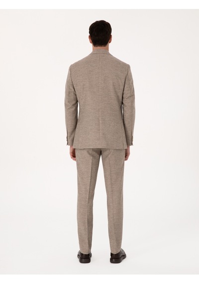 Cacharel Bej Slim Fit Yün Kaşmir Karışımlı Mikro Desenli Pantolon Cacharel Bej Slim Fit Yün Kaşmir Karışımlı Mikro Desenli Pantolon