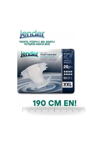 Jender Belbantlı Hasta Bezi 2xlarge Xxlarge Ekstra Xlarge 20 Li 2 Paket 2XL