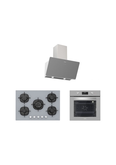 Silverline BO6502S02 - CS5365S01 - 3457 Soho 60 Gri Ankastre Set
