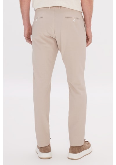 AC&Co / Altınyıldız Classics Erkek Bej Slim Fit Dar Kesim Beli Bağlamalı Yan Cep Gofre Desenli Pantolon Bej