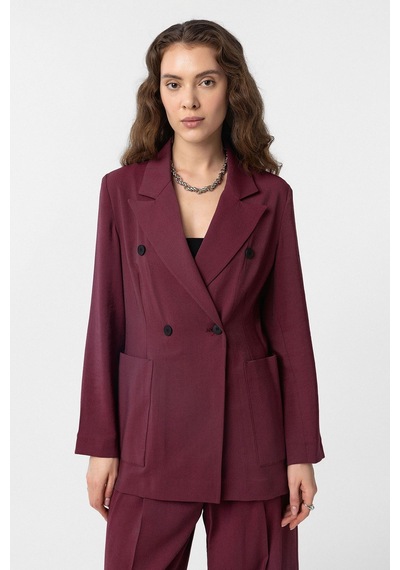Antioch Kruvaze Kadın Blazer Ceket Bordo