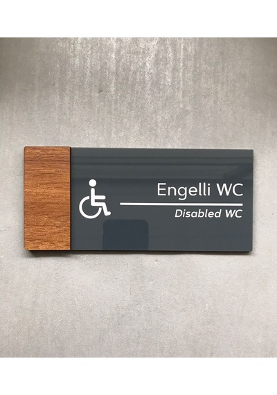 Wooden Serisi Engelli Wc Yönlendirme Levhası