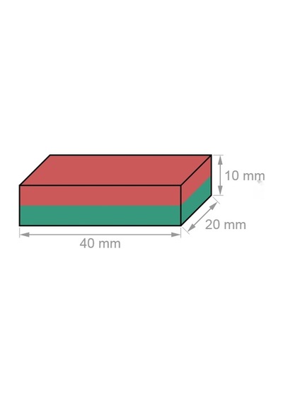 10 Adet 40X20X10 Köşeli Ferrit Kömür Seramik Magnet Mıknatıs N11.2412
