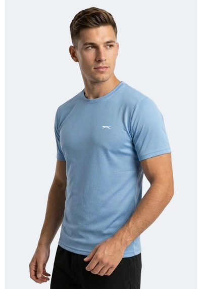 Slazenger Haunted I Erkek Saks Mavi Tişört
