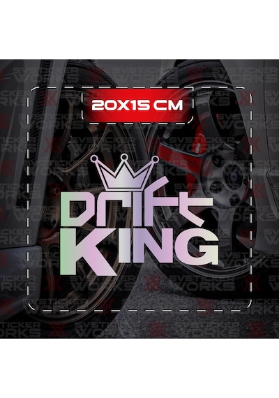 Drift King Jdm Sticker Araba Laptop Motosiklet Sticker Yapışkanlı Folyo Hologram