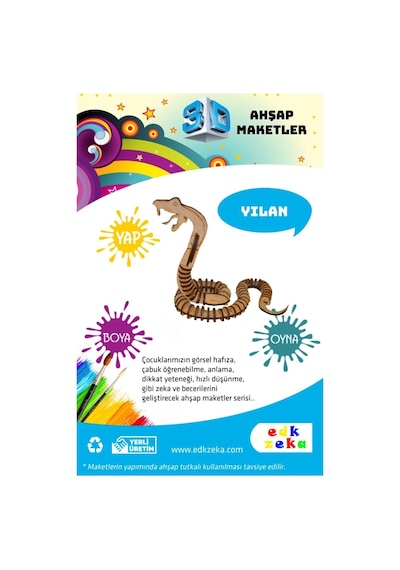 Ahşap Maket Yılan Boya Ve Fırça