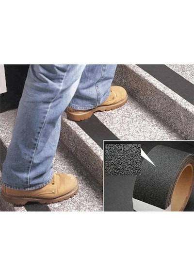 6 Adet Merdiven Zemin Kaydırmaz Bant 50 Mm X 25 Mt Siyah