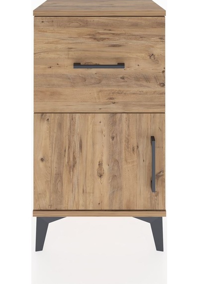Arges Komodin 3 Raflı Tek Kapaklı 44x30x80 Çam-çam Çam