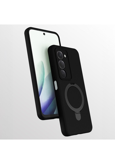 Xiaomi Redmi 15 4g 5g Uyumlu Standlı Magesafe Silikon Kılıf Siyah