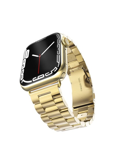 Forzacase Apple Uyumlu  Watch 10 Series 46mm İle Metal Bakla Kordon Kayış - Fc179 Gold