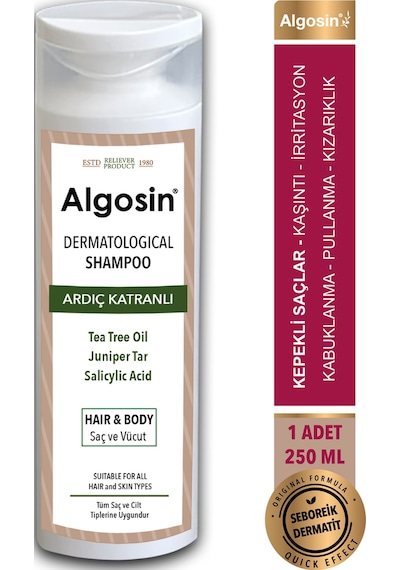 Algosin Ardıç Katranlı Kükürtlü Bitkisel Dermotolojik Şampuan 250 ML