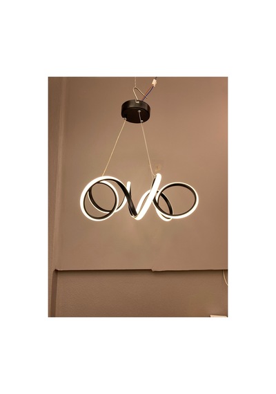 Yüksek Aydınlatmalı Kuğu Model Siyah Gövde Rengi Sarkıt Modern 3 Renk Led Avize