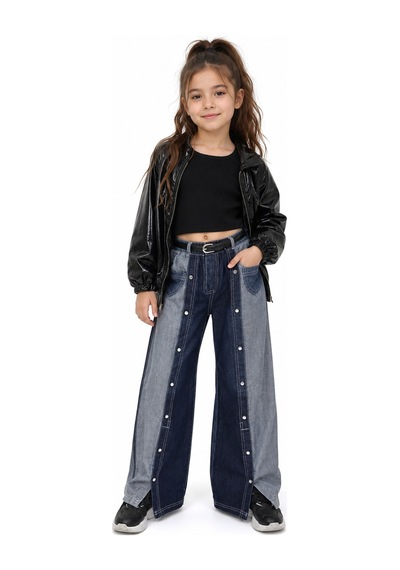 İrem Çocuk Giyim Kız Çocuk Çıtçıt Detaylı Bol Paça Model Kemer Aksesuarlı Pantolon Lacivert İrem Çocuk Giyim Kız Çocuk Çıtçıt Detaylı Bol Paça Model Kemer Aksesuarlı Pantolon Lacivert