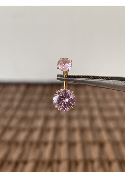 Yüksek Kalite G23 Titanium Pembe Parlak Zirkon Taşlı Titanyum Göbek Piercingi Taş 10mm DUMMY 236122836 429