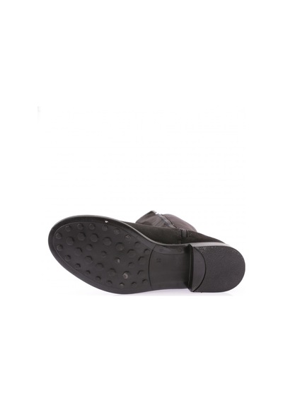 Dgn 508 Kadın Arkası Stretch Yan Taşlı Şerit Knee High Flats Çizme 508-1557-R1680 Siyah