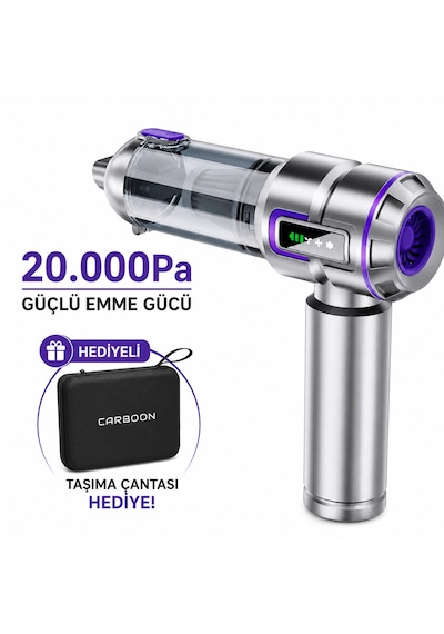 Ultratekno Carboon Serisi Spr-18 20.000 Pa 6000 Mah Kablosuz Üflemeli Araç Süpürgesi 20000 Pa