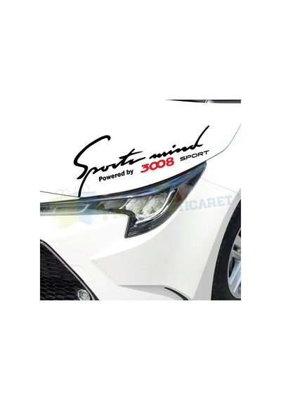 Peugeot 3008 Logo Sport Mind Kaput Far Oto Sticker Yapıştırma