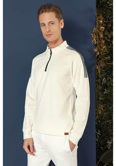 Efor Swt 012 Swea Slim Fit Ekru Spor 47 - Sweatshırt Ekru