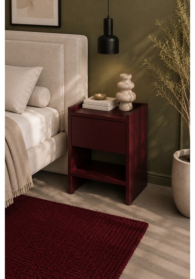 Home Keto Tek Çekmeceli Komodin 38x52x40 Cm Modern Tasarım Bordo - 914411036 Bordo Home Keto Tek Çekmeceli Komodin 38x52x40 Cm Modern Tasarım Bordo - 914411036 Bordo
