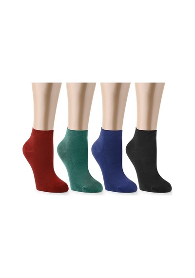 Ozzy Socks 4 Çift Bambu Kadın Dikişsiz Patik Çorap 4 Mevsim Dayanıklı Topuk (538877792) Çok Renkli