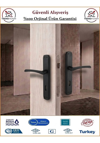 Trendhomm Bravo Aynalı - Mat Siyah - İç Oda Kapı Kolu