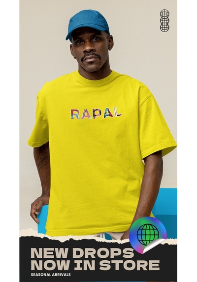 Noıssey Rapal Wear Unisex Oversize Colouring More Wall Baskılı T-shirt Sarı