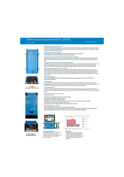 Victron Energy Multiplus İnvertör / Redresör 12/2000/80-32 Şarj:80 Amper Pmp122200000