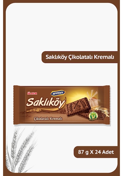 Saklıköy Çikolatalı Kremalı Bisküvi 87grx24 Adet