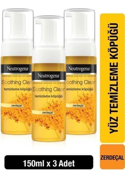 Neutrogena Soothing Clear Temizleme Köpüğü 150 ML Zerdeçal x3 Neutrogena Soothing Clear Temizleme Köpüğü 150 ML Zerdeçal x3