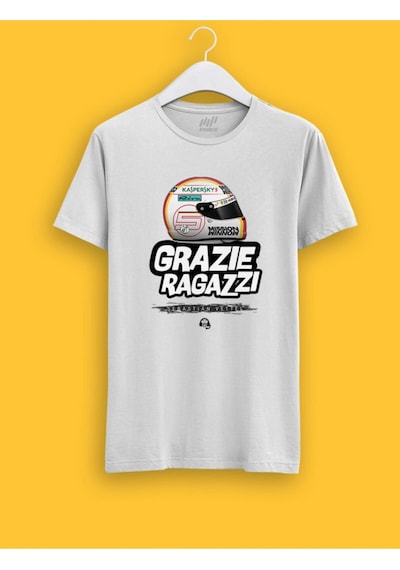 Sebastian Vettel Grazie Ragazzi T-shirt Beyaz