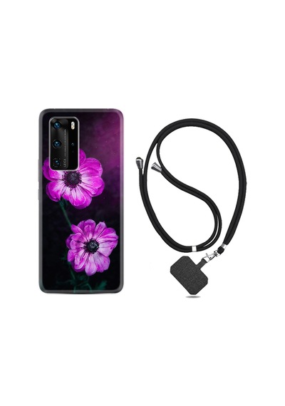 Huawei P40 Pro Kılıf Boyun Askılı Çiçekler 1869