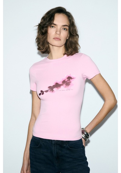 Grımelange Imperıa Kadın Yumuşak Kumaşlı Organik Pamuklu Baskı Detaylı Pembe T-shirt Pembe Grımelange Imperıa Kadın Yumuşak Kumaşlı Organik Pamuklu Baskı Detaylı Pembe T-shirt Pembe