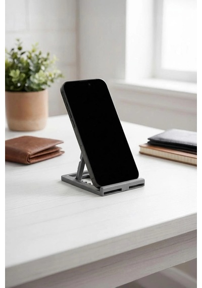 Katlanabilir Masaüstü Telefon Ve Tablet Standı Gri Renk